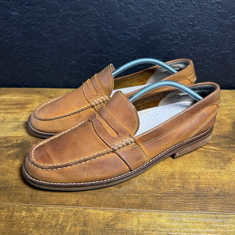 Sperry Hampden Penny STS17817 Tan Leather Loafers Mens 11M‎
